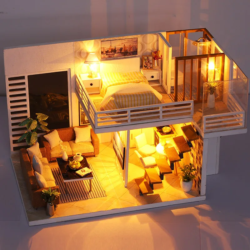 Wooden Doll House 3D Diy Hand-made Dollhouse Accessory Model House for Dolls Diy Miniature Kit Toys for Children
Wooden Doll House 3D Diy Hand-made Dollhouse Accessory Model House for Dolls Diy Miniature Kit Toys for Children