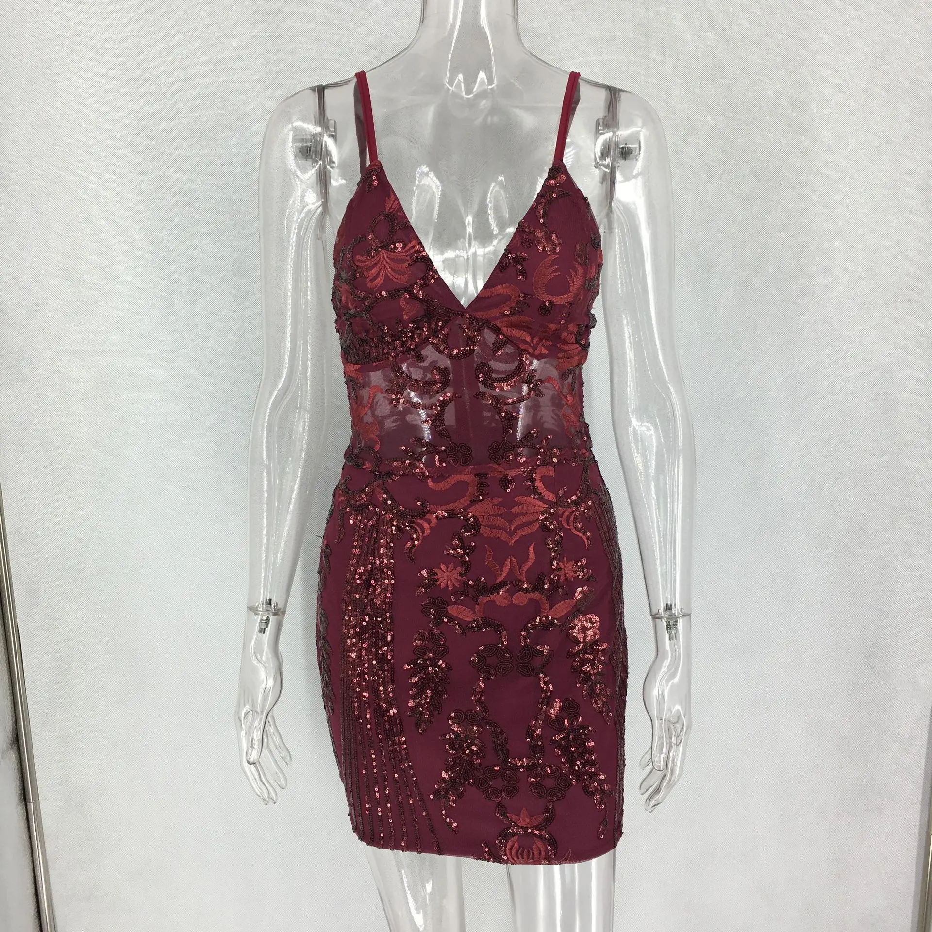 Sequin Strap V Neck Summer Party Dress Women Slim Backless Bodycon Nightclub MIni Dress 2021 Fashion Sleeveless Robe 
Sequin Strap V Neck Summer Party Dress Women Slim Backless Bodycon Nightclub MIni Dress 2021 Fashion Sleeveless Robe