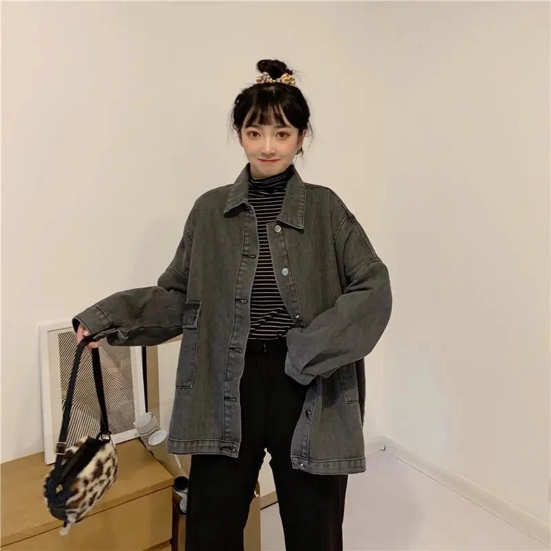 Spring And Autumn Korean Version Of The 2021 New Student Wild Net Red Retro Tooling Denim Jacket Female Loose Long-Sleeved Top T
Spring And Autumn Korean Version Of The 2021 New Student Wild Net Red Retro Tooling Denim Jacket Female Loose Long-Sleeved Top T