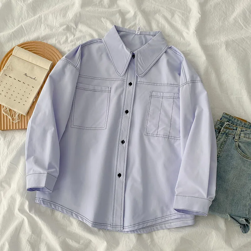 Purple Shirt Women's New Design For Spring And Summer 2021 Women's Wear Long Sleeve Top Casual Versatile Shirt Spring
Purple Shirt Women's New Design For Spring And Summer 2021 Women's Wear Long Sleeve Top Casual Versatile Shirt Spring