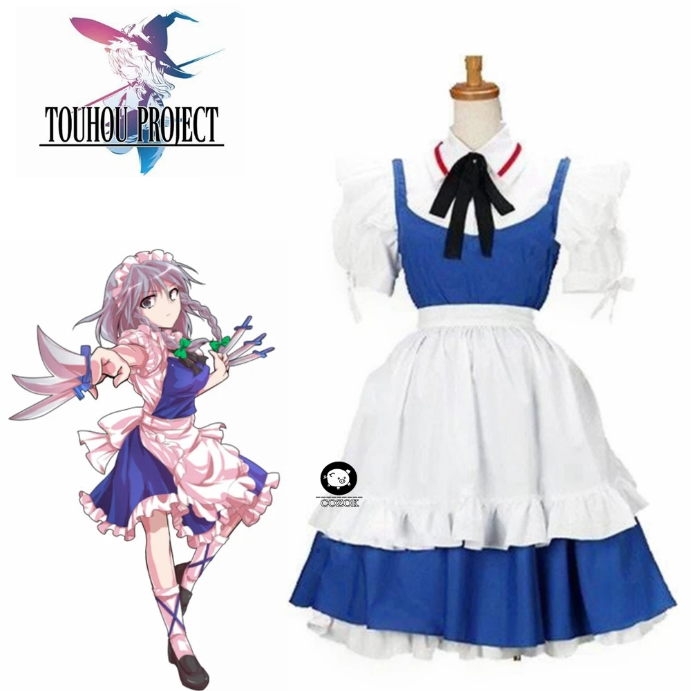 Anime Touhou Project Izayoi Sakuya Cosplay Costume Blue Dress JK Uniform Halloween Party
Anime Touhou Project Izayoi Sakuya Cosplay Costume Blue Dress JK Uniform Halloween Party
