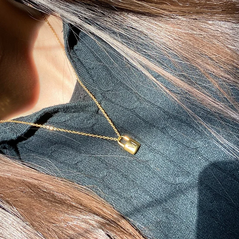 Initial Necklace Lock Necklace For Women A-Z Capital Letter Padlock Necklace Collier Stainless Steel Necklace Femme Jewelry
Initial Necklace Lock Necklace For Women A-Z Capital Letter Padlock Necklace Collier Stainless Steel Necklace Femme Jewelry