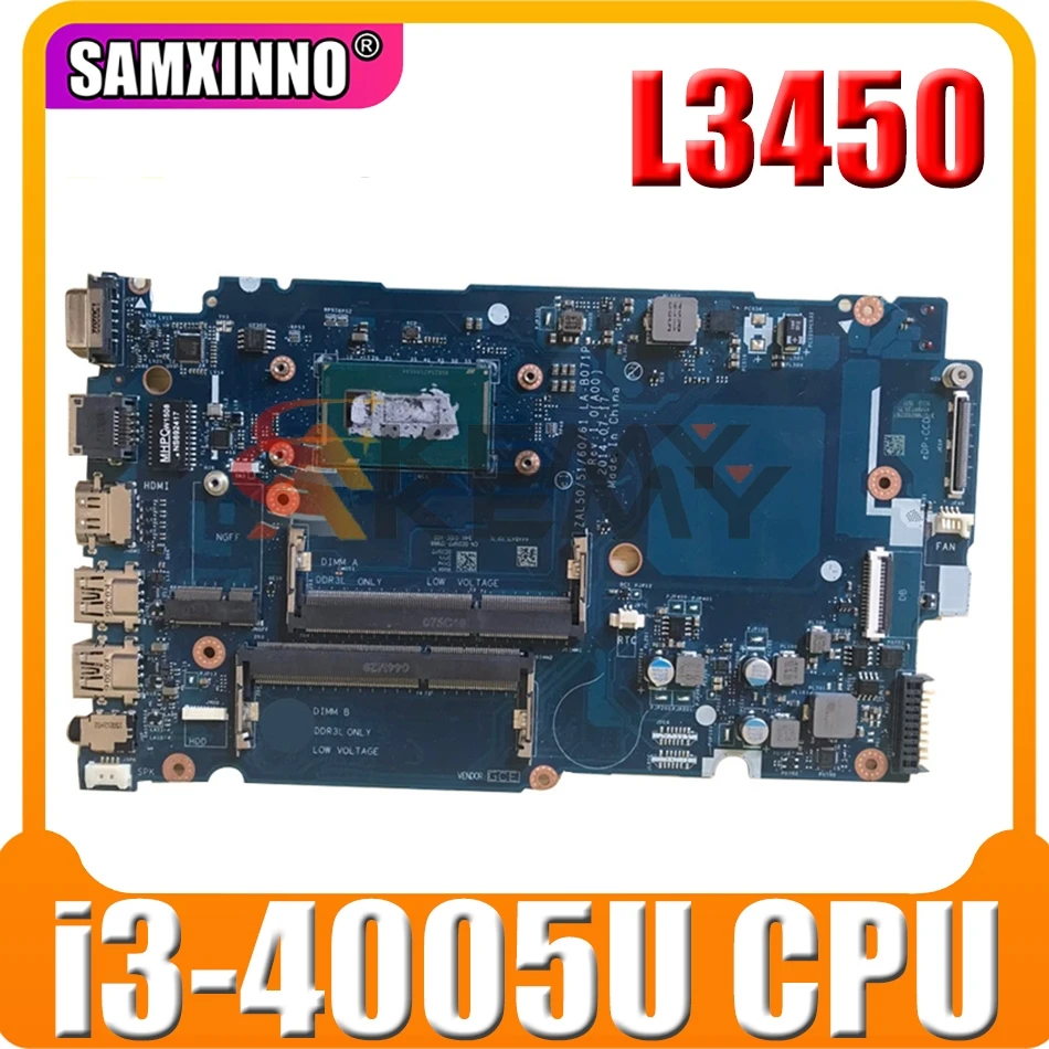 Original Laptop motherboard For DELL Latitude L3450 i3-4005U Mainboard CN-019XXT 019XXT LA-B071P SR1EK DDR3
Original Laptop motherboard For DELL Latitude L3450 i3-4005U Mainboard CN-019XXT 019XXT LA-B071P SR1EK DDR3