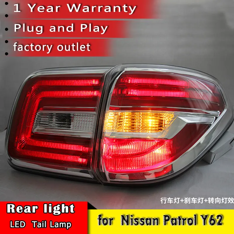 New Car LED Tail Light Taillight For Nissan Patrol Y62 2008 - 2018 Rear Running Light + Brake Lamp + Reverse + Dynamic Turn Sign
New Car LED Tail Light Taillight For Nissan Patrol Y62 2008 - 2018 Rear Running Light + Brake Lamp + Reverse + Dynamic Turn Sign
