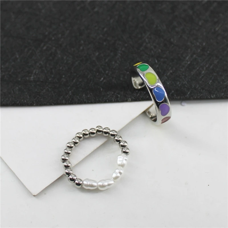 2Pcs Bohemian Rainbow Heart Shaped Open Ring Kit Elastic Pearls Heart Finger Ring Bands Set For Women Fashion Jewelry
2Pcs Bohemian Rainbow Heart Shaped Open Ring Kit Elastic Pearls Heart Finger Ring Bands Set For Women Fashion Jewelry