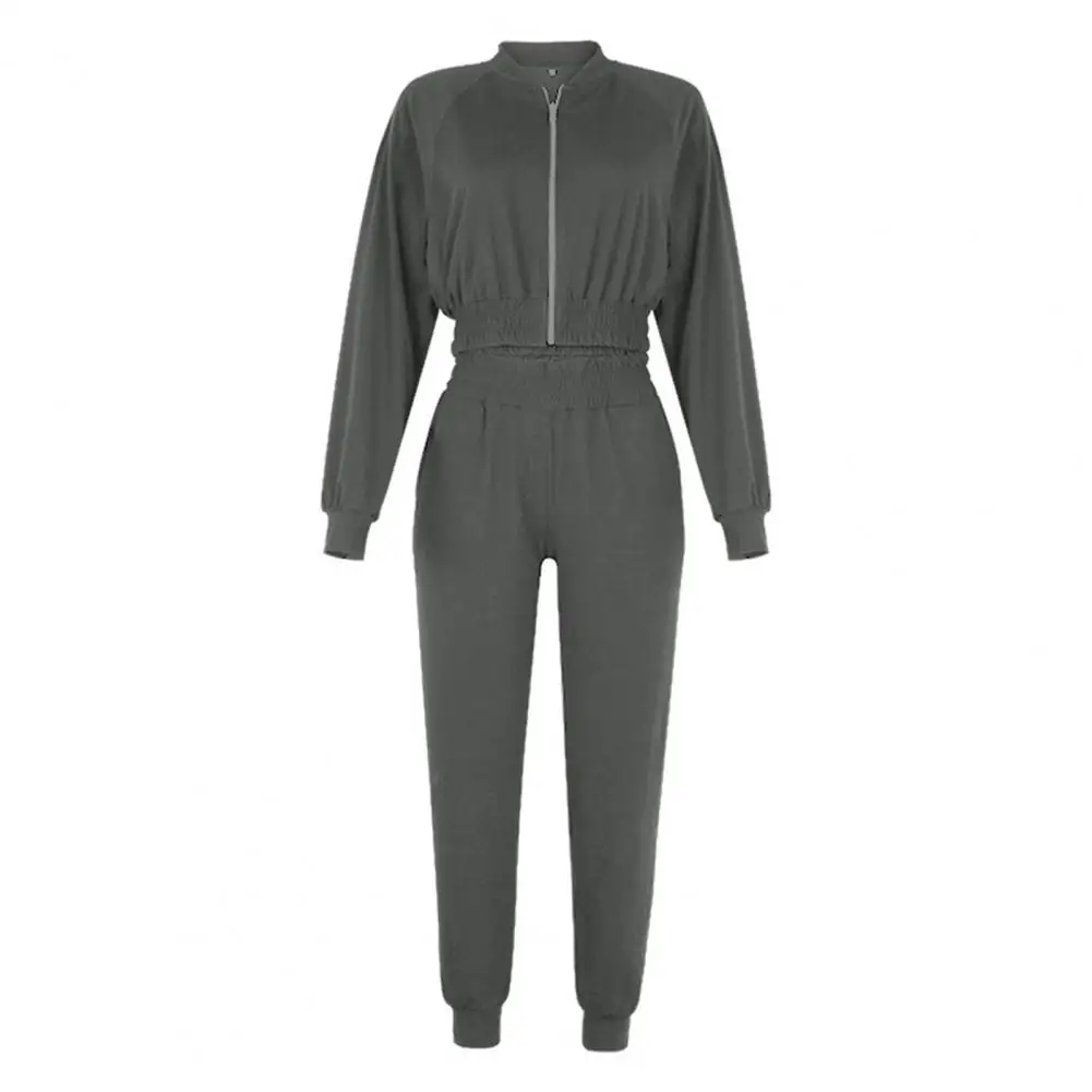 Fashion Woman Leisure Suit Zipper Long Sleeve Two Piece Set Short Top Long Pants Sport Suit for Spring Sportswear High Quality 
Fashion Woman Leisure Suit Zipper Long Sleeve Two Piece Set Short Top Long Pants Sport Suit for Spring Sportswear High Quality