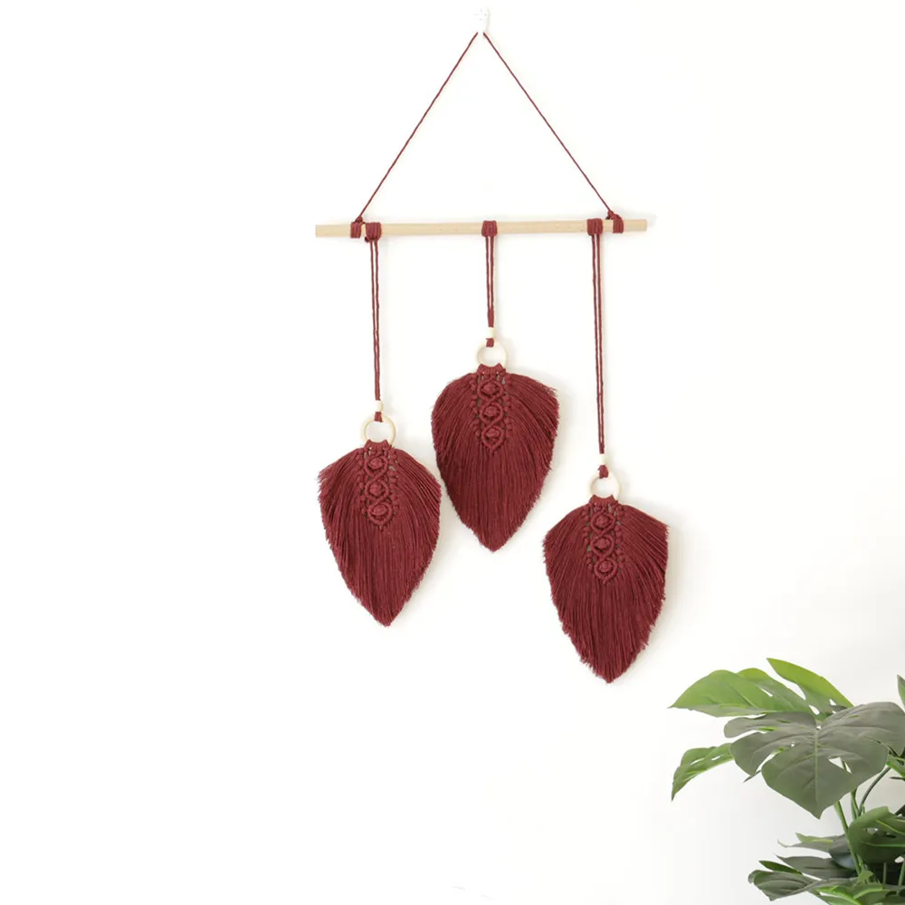 Macrame Wall Hanging Leaf Tapestry Nordic Bohemian Tassel Cotton Rope Tapestries Home Living Room Bedroom Headboard Decoration
Macrame Wall Hanging Leaf Tapestry Nordic Bohemian Tassel Cotton Rope Tapestries Home Living Room Bedroom Headboard Decoration