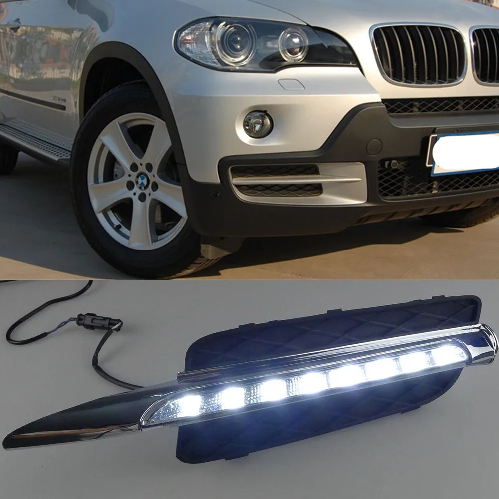 CSCSNL 1 Pair DRL Daytime Running Lights For BMW X5 E70 2007 2008 2009 2010 Daylight Car LED Fog Head Lamp Light Cover | Автомобили и