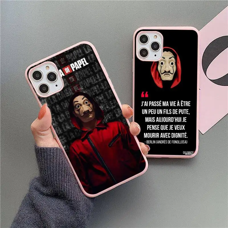 Money Heist House Paper La Casa de papel Phone Case Pink Candy Color for iPhone 11 12 mini pro XS MAX 8 7 6 6S Plus X SE 2020 XR
Money Heist House Paper La Casa de papel Phone Case Pink Candy Color for iPhone 11 12 mini pro XS MAX 8 7 6 6S Plus X SE 2020 XR