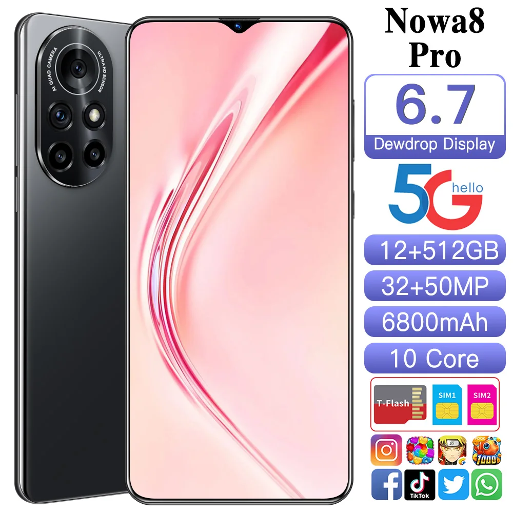 2021 Nowa 8 Pro 6.7 Inch HD Big Screen Smart Phone 6800mAh 12GB 512GB 32+50MP ROM Smartphone Unlocked Dual Sim Mobile Phone
2021 Nowa 8 Pro 6.7 Inch HD Big Screen Smart Phone 6800mAh 12GB 512GB 32+50MP ROM Smartphone Unlocked Dual Sim Mobile Phone