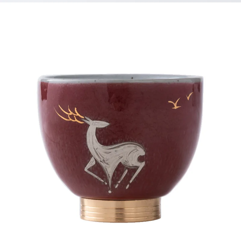 Red Copper Sole Kung Fu Cup Ceramic Handmade Coarse Pottery Tea Set Personal Tea Master Cup Single Cup Crimson Ceramic Teacups
Red Copper Sole Kung Fu Cup Ceramic Handmade Coarse Pottery Tea Set Personal Tea Master Cup Single Cup Crimson Ceramic Teacups