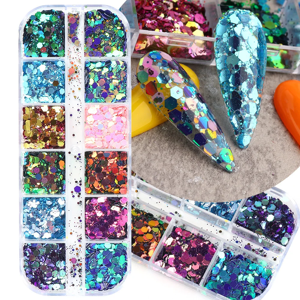 12 Grids New Nail Art Decorations Sequins Hexagonal Irregular Chameleon Laser Nail Flicker Nail Accossories
12 Grids New Nail Art Decorations Sequins Hexagonal Irregular Chameleon Laser Nail Flicker Nail Accossories