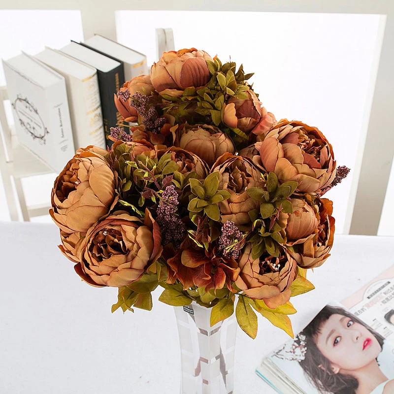 Artificial Silk Flowers 13 Head Peony For Home Decor Wedding Bouquet For Bride High Quality Fake Flower Faux Living Room Decor
Artificial Silk Flowers 13 Head Peony For Home Decor Wedding Bouquet For Bride High Quality Fake Flower Faux Living Room Decor