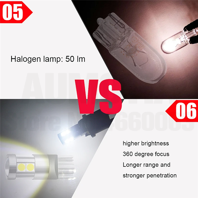 10x T10 LED Car light Bulb 194 W5W 9 LED 501 3030 SMD Auto Turn Side License Plate Light Marker Interior Lamp Bulb 9-30V IC
10x T10 LED Car light Bulb 194 W5W 9 LED 501 3030 SMD Auto Turn Side License Plate Light Marker Interior Lamp Bulb 9-30V IC