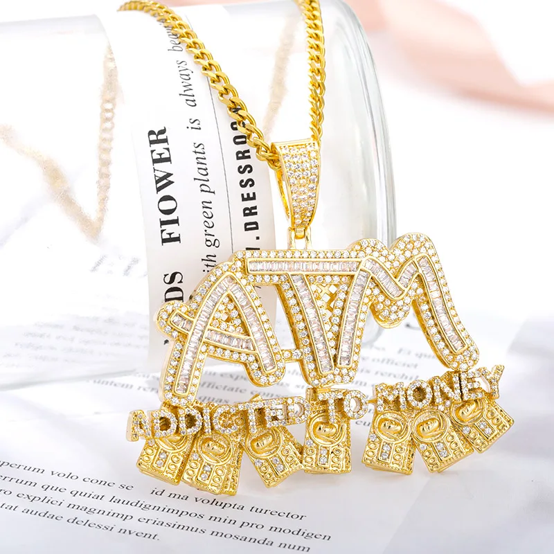 Punk Neck Chains Necklace for Women Men's Iced Out Letters ATM Addicted To Money Pendant Necklaces Gothic Hip Hop Jewelry Gifts
Punk Neck Chains Necklace for Women Men's Iced Out Letters ATM Addicted To Money Pendant Necklaces Gothic Hip Hop Jewelry Gifts