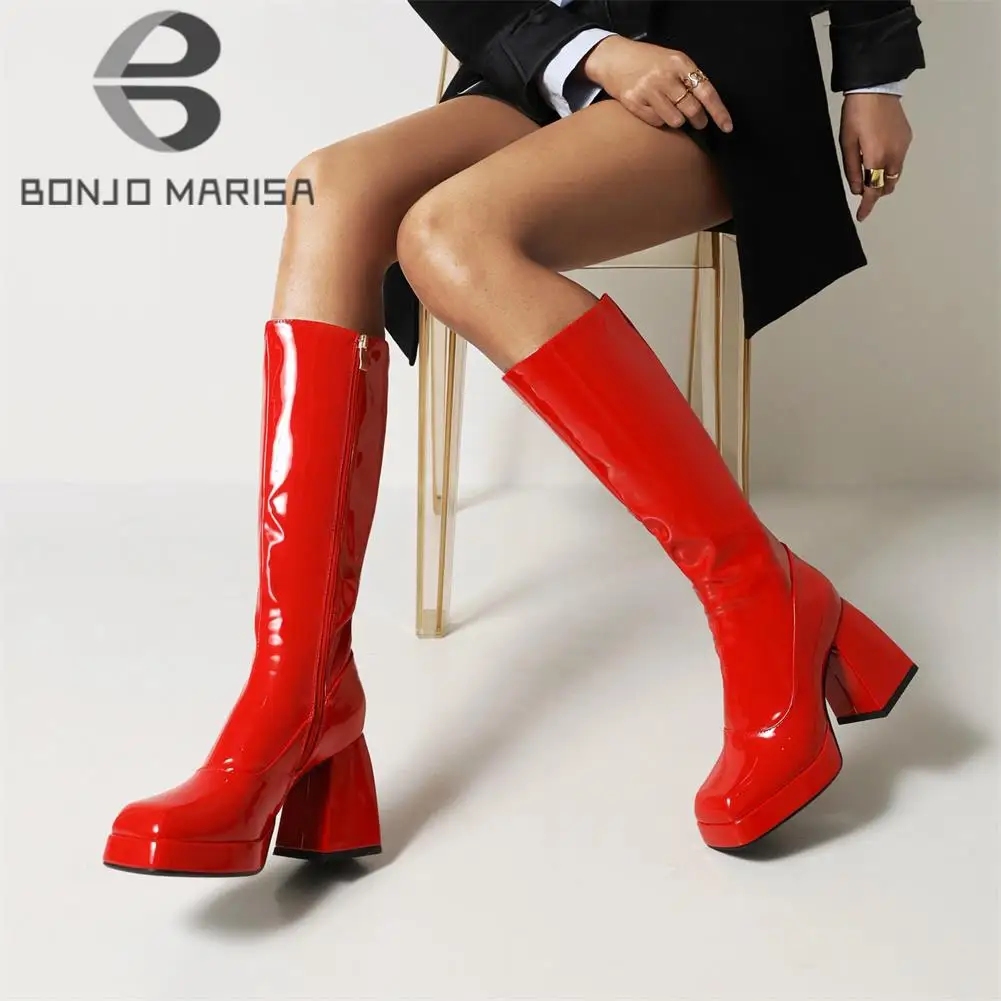 Женские высокие сапоги BONJOMARISA, Повседневная модная обувь на платформе, с квадратным носком, на высоком каблуке, в стиле панк
Женские высокие сапоги BONJOMARISA, Повседневная модная обувь на платформе, с квадратным носком, на высоком каблуке, в стиле панк