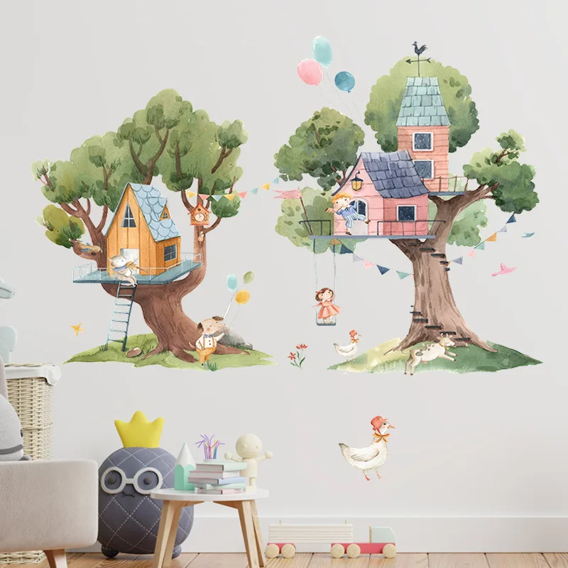 Painted Cartoon Animals Children Trees House Wallpaper Living Room Bedroom Porch Home Decoration Wall Stickers Self-Adhesive
Painted Cartoon Animals Children Trees House Wallpaper Living Room Bedroom Porch Home Decoration Wall Stickers Self-Adhesive