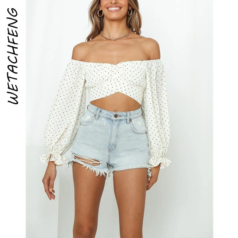 Блузка женская в горошек, с открытой спиной и оборками
Блузка женская в горошек, с открытой спиной и оборками