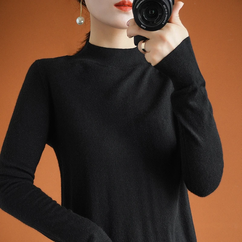 solid women sweater turtleneck full sleeves casual warm real wool sweater jacket knitted top stylish jumpers spring pullover 
solid women sweater turtleneck full sleeves casual warm real wool sweater jacket knitted top stylish jumpers spring pullover