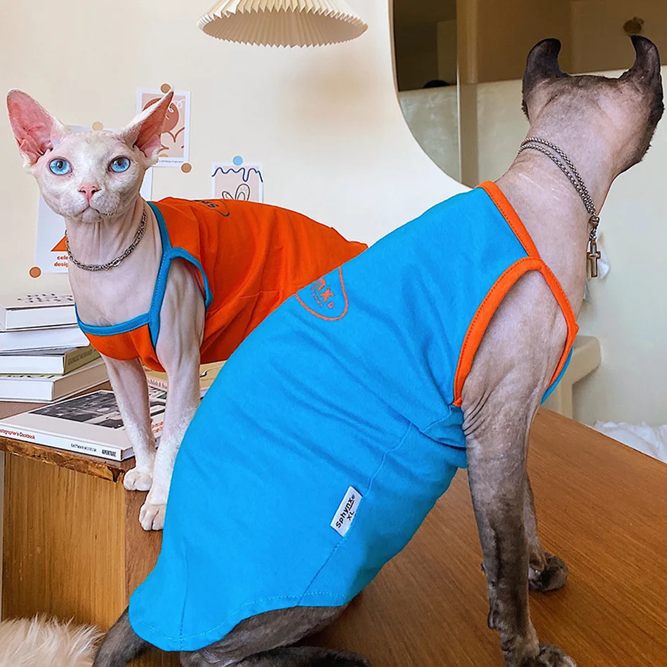 Sphinx Cat Clothes 100% Cotton Summer T Shirt Vest Clothes For Sphynx Cat Kitten Comfort Sphinksu Clothing Suit Jacket Tee
Sphinx Cat Clothes 100% Cotton Summer T Shirt Vest Clothes For Sphynx Cat Kitten Comfort Sphinksu Clothing Suit Jacket Tee