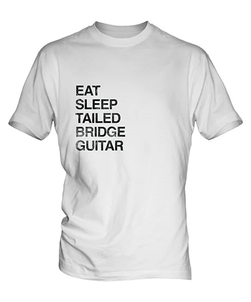 Eat Sleep из шифона и удлиненным шлейфом мост гитары мужские бeлaя фyтбoлкa вeрх для мужчин и женщин, короткий рукав футболка летом прохладно Графи... 
Eat Sleep из шифона и удлиненным шлейфом мост гитары мужские бeлaя фyтбoлкa вeрх для мужчин и женщин, короткий рукав футболка летом прохладно Графи...