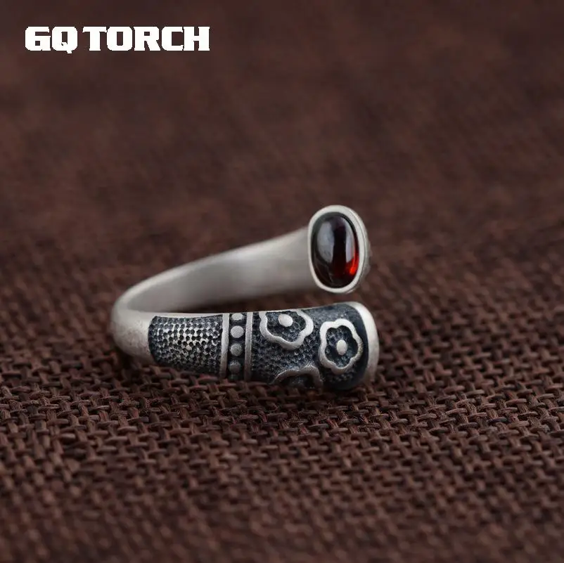 GQTORCH Vitnage Thai Silver Ring 925 Sterling Silver Rings For Women Inlaid Red Garnet Natural Gemstone Flower Engraved Grenat
GQTORCH Vitnage Thai Silver Ring 925 Sterling Silver Rings For Women Inlaid Red Garnet Natural Gemstone Flower Engraved Grenat