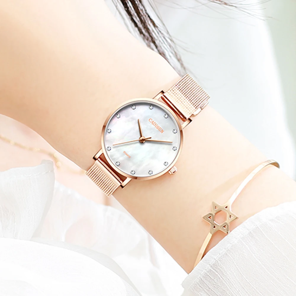 CADISEN brand ladies quartz watch fashion pearl ladies watch Japanese movement waterproof ladies watch
CADISEN brand ladies quartz watch fashion pearl ladies watch Japanese movement waterproof ladies watch