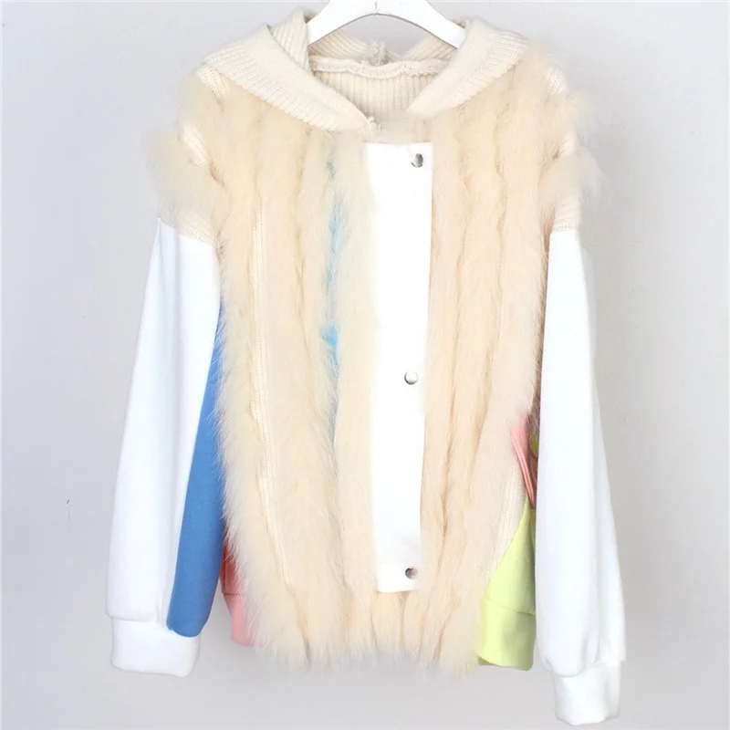 Women Real Fox Fur Knitted Sweater Coat Female Autumn Cardigans Single Breasted Puff Hooded Coat
Women Real Fox Fur Knitted Sweater Coat Female Autumn Cardigans Single Breasted Puff Hooded Coat