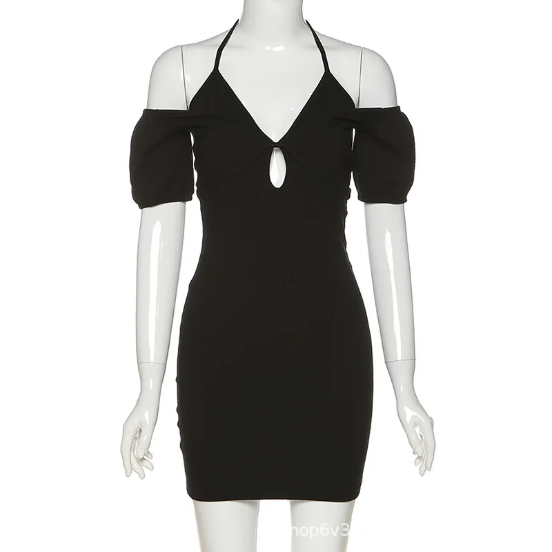 2021 Hot Buy Fashion Tight-fitting Short Sleeve Hanging Neck V Collar Bag Hip Dress Short Skirt Women's Wear
2021 Hot Buy Fashion Tight-fitting Short Sleeve Hanging Neck V Collar Bag Hip Dress Short Skirt Women's Wear