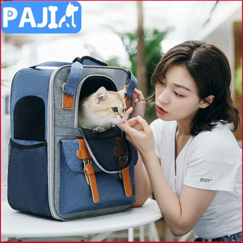 

Рюкзак-переноска для собак и кошек, Воздухопроницаемый вместительный складной ранец для путешествий, для маленьких собак