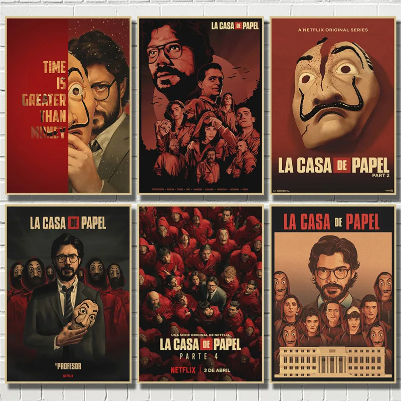 Испанский неподвижный фильм «La casa de papel», плакат из крафт-бумаги в ретро стиле, домашний настенный художественный плакат для украшения банкн...
Испанский неподвижный фильм «La casa de papel», плакат из крафт-бумаги в ретро стиле, домашний настенный художественный плакат для украшения банкн...