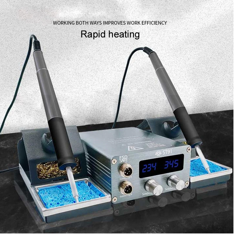 St-91 Antistatic Double Welding Table Adjustable Temperature Electric Soldering Iron Mobile Phone Repair Rapid Heating
St-91 Antistatic Double Welding Table Adjustable Temperature Electric Soldering Iron Mobile Phone Repair Rapid Heating