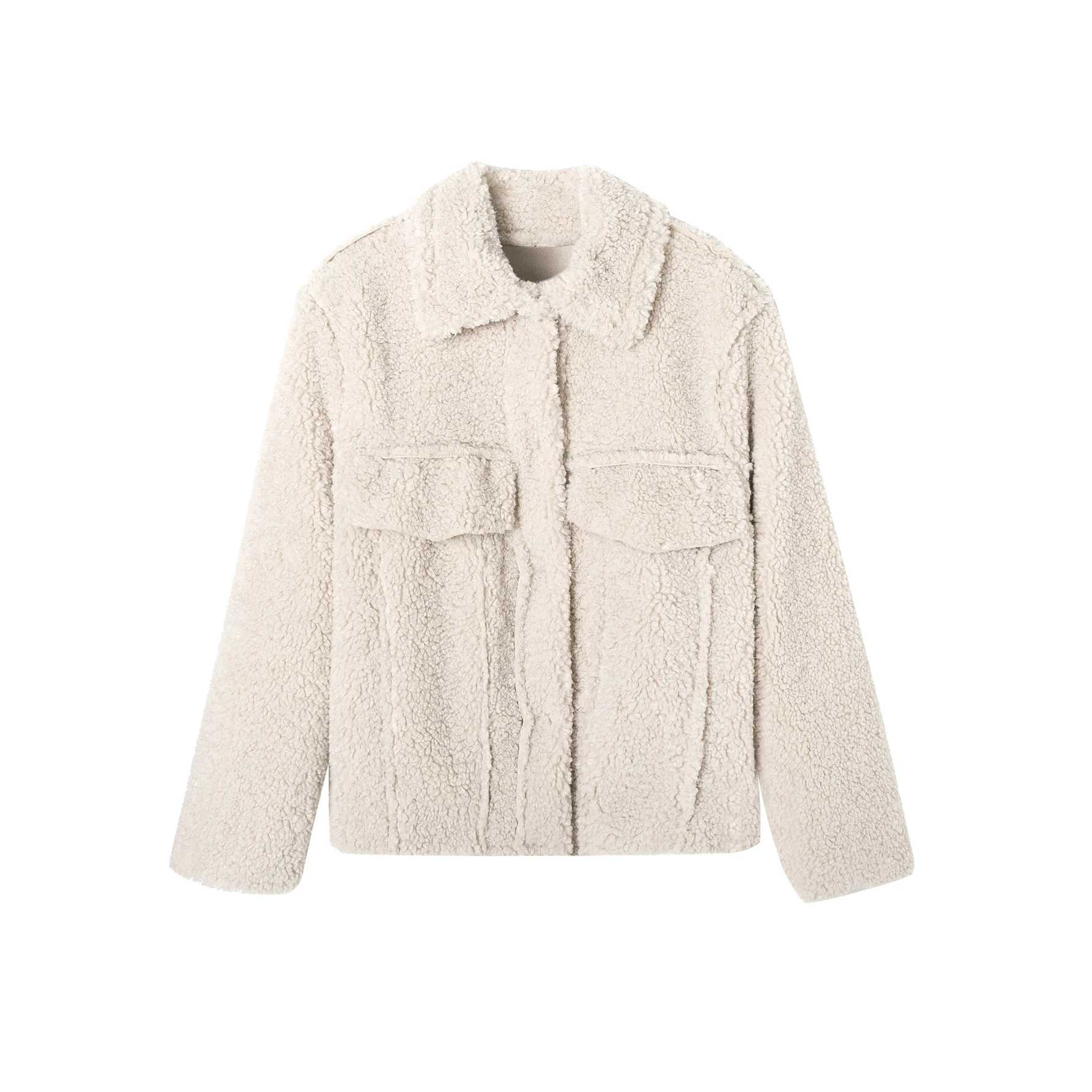 KRSB Autumn And Winter Women's Off-White Lapel Fleece Pocket Long-Sleeved Loose Shirt Jacket Chic Design Casual Street Style
KRSB Autumn And Winter Women's Off-White Lapel Fleece Pocket Long-Sleeved Loose Shirt Jacket Chic Design Casual Street Style