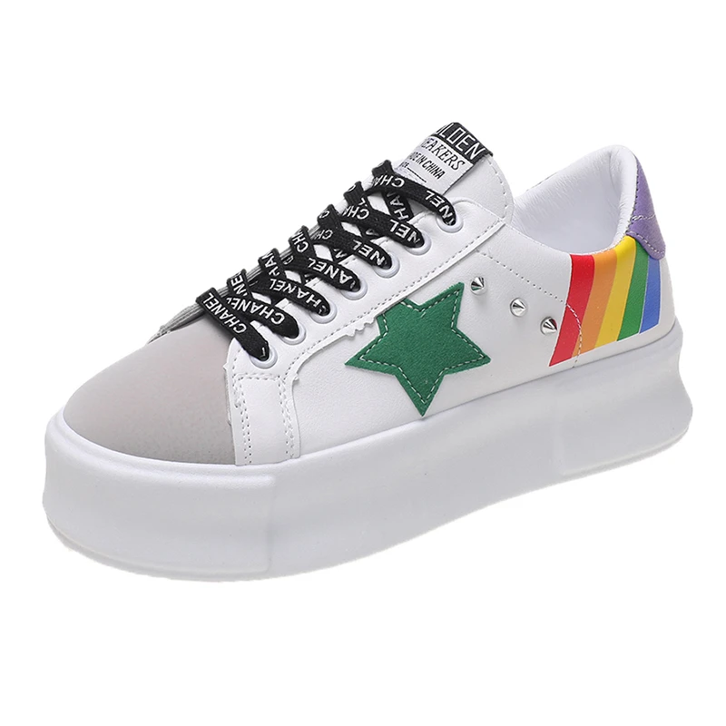 New Fashion Women's White Vulcanized Platform Sneakers Shoes Female Punk Style Rivet Patchwork Casual Sports Shoes Women Shoes
New Fashion Women's White Vulcanized Platform Sneakers Shoes Female Punk Style Rivet Patchwork Casual Sports Shoes Women Shoes