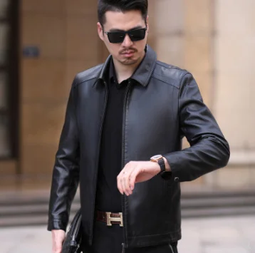 Men's leather jacket lapel middle aged leather jacket leisure spring and autumn cotton sheepskin
Men's leather jacket lapel middle aged leather jacket leisure spring and autumn cotton sheepskin