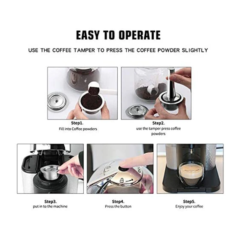 Reusable Coffee Capsules Stainless Steel Reusable Coffee Pod Coffee Espresso Refillable Coffee Pods 
Reusable Coffee Capsules Stainless Steel Reusable Coffee Pod Coffee Espresso Refillable Coffee Pods