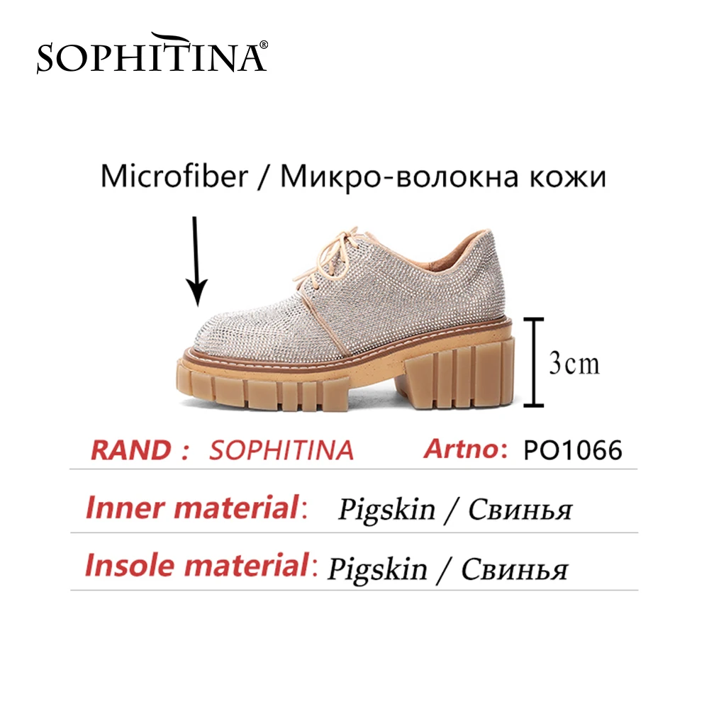 SOPHITIAN Flat Woman High Platform High Quality Blingbling Round Toe England Style Lace Up Thick Bottom Chunky Heel Shoes PO1066
SOPHITIAN Flat Woman High Platform High Quality Blingbling Round Toe England Style Lace Up Thick Bottom Chunky Heel Shoes PO1066