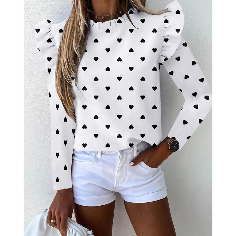 Autumn Women Blouse Shirt Elegant Pineapple Print Casual Spring Ruffles Fly Long Sleeve Top Office Pullover Ruffle O Neck Blusas
Autumn Women Blouse Shirt Elegant Pineapple Print Casual Spring Ruffles Fly Long Sleeve Top Office Pullover Ruffle O Neck Blusas