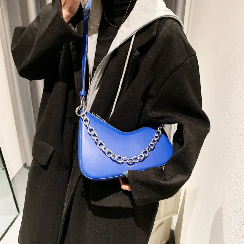 

Bule Leather Chain Shoulder Bags For Women New 2022 Black Brown Side Bag Ladies Small Purses And Handbags Luxury Designer