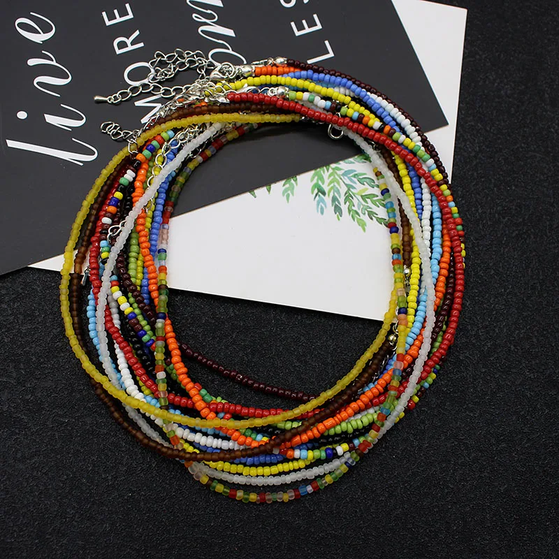 2021 New Beads Choker Collar Charm Colorful Handmade Boho Beaded Short Statement Necklaces Jewelry For Women
2021 New Beads Choker Collar Charm Colorful Handmade Boho Beaded Short Statement Necklaces Jewelry For Women