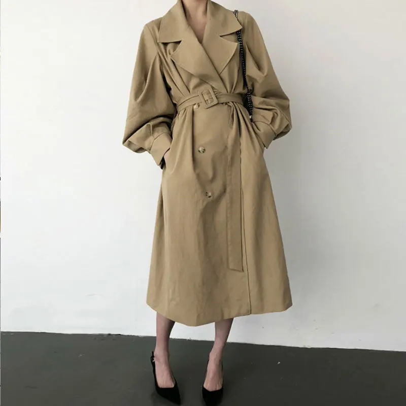 Elegant Lapel Double Breasted Long Women Trench Coats Spring Autumn Winter Overcoat Full Sleeve Belted Ladies Windbreaker
Elegant Lapel Double Breasted Long Women Trench Coats Spring Autumn Winter Overcoat Full Sleeve Belted Ladies Windbreaker