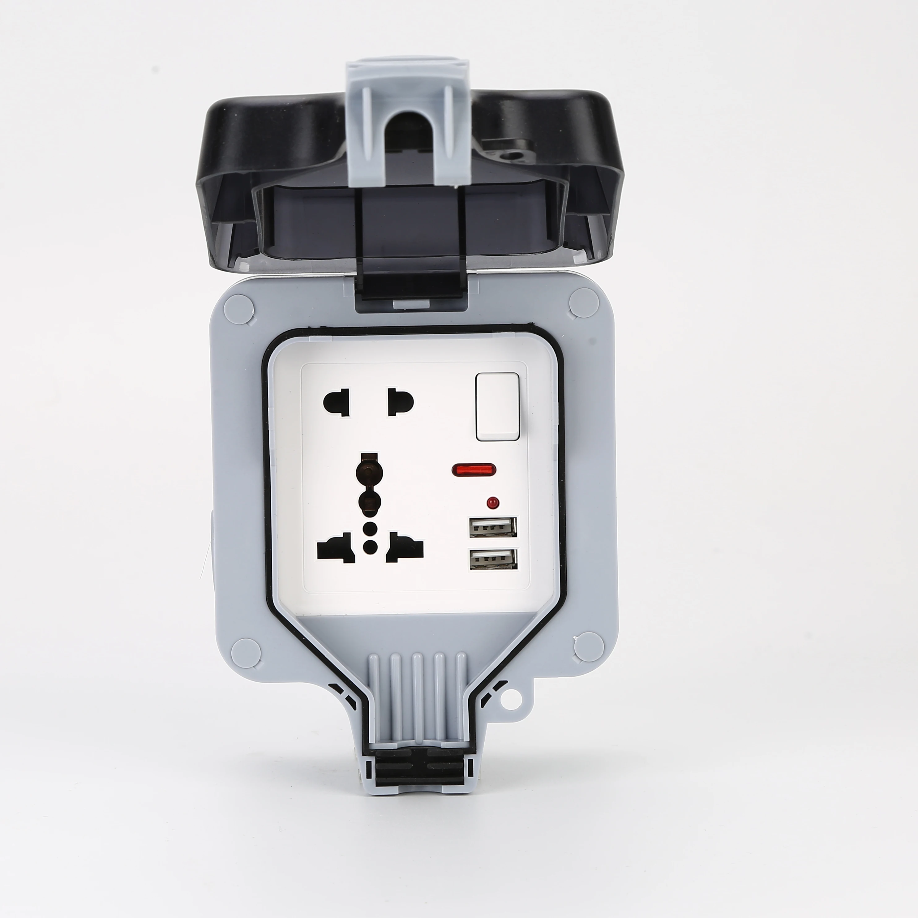 Height IP66 Weatherproof Waterproof Outdoor Box Wall Power Socket 1 Gang Universal / British Standard Switched Outlet With Neon
Height IP66 Weatherproof Waterproof Outdoor Box Wall Power Socket 1 Gang Universal / British Standard Switched Outlet With Neon