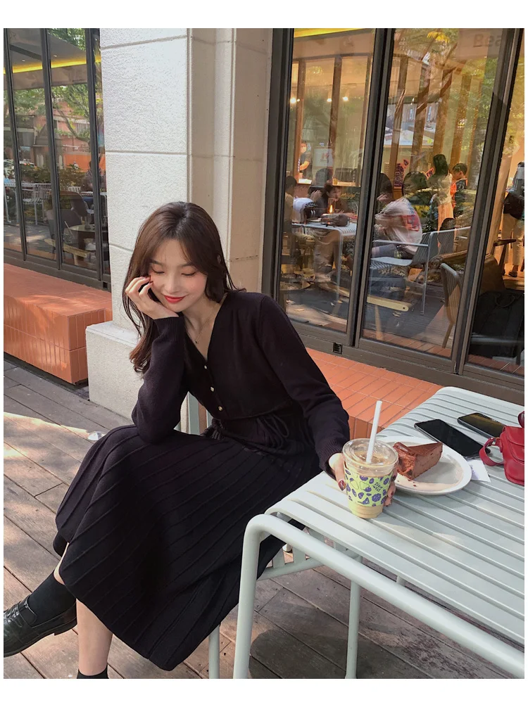 Sexy V Neck Women's Spring Dress Korean Long Sleeve Casual Solid Color Midi Party Dress Autumn Elegant Women's Clothes 2020
Sexy V Neck Women's Spring Dress Korean Long Sleeve Casual Solid Color Midi Party Dress Autumn Elegant Women's Clothes 2020