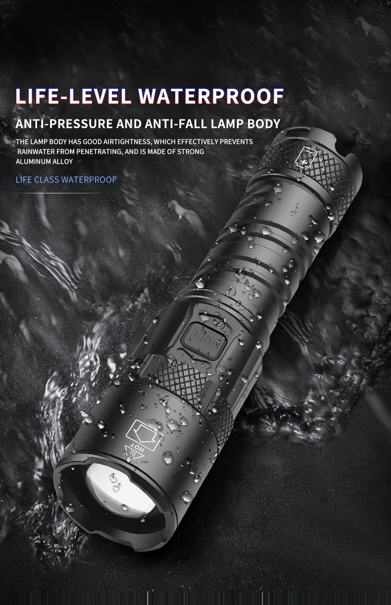 XHP160/XHP99 LED Flashlight USB 5 Modes Rechargeable Flashlights Aluminum Tactical Flashlight Waterproof Torch Tail Rope
XHP160/XHP99 LED Flashlight USB 5 Modes Rechargeable Flashlights Aluminum Tactical Flashlight Waterproof Torch Tail Rope