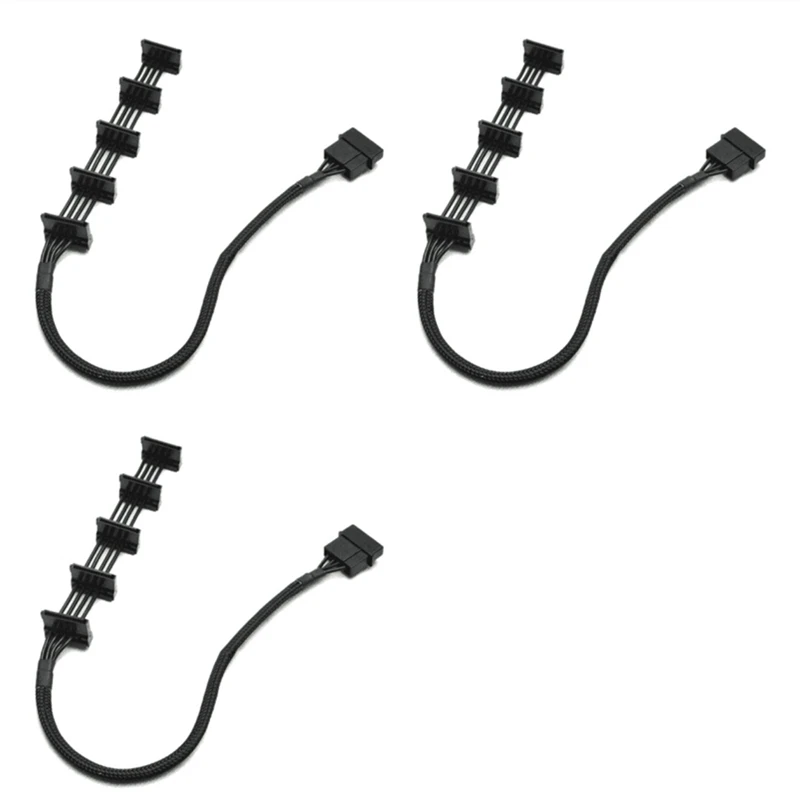 3 Pieces of Practical and Durable Pc Server 4-Pin Ide Molex 1 to 5 Sata Power Cord Adapter Splitter 18Awg Black 55 cm
3 Pieces of Practical and Durable Pc Server 4-Pin Ide Molex 1 to 5 Sata Power Cord Adapter Splitter 18Awg Black 55 cm