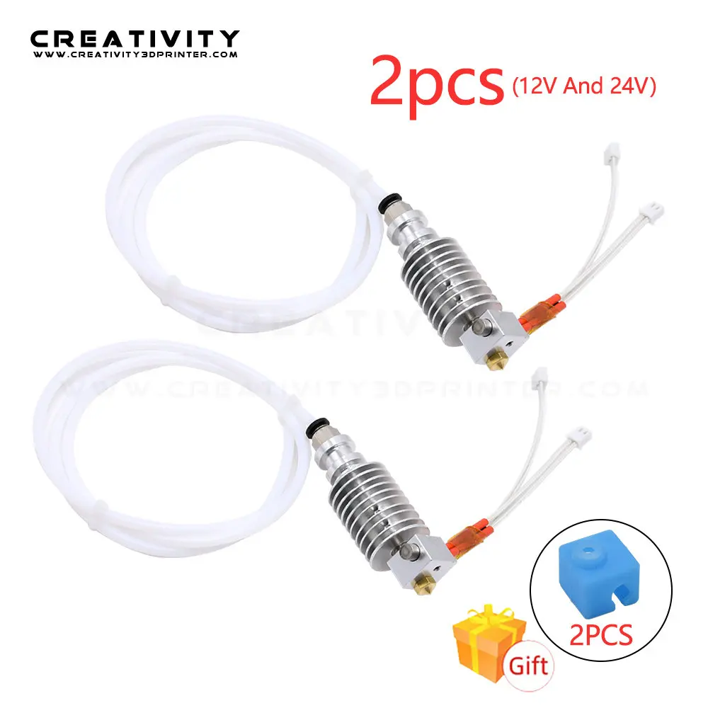 2 шт. V5 J-head Anycubic Hotend Kit E3D Bowden Extruder нагревательный блок 12/24 В для Mega/Chiron 3D принтера