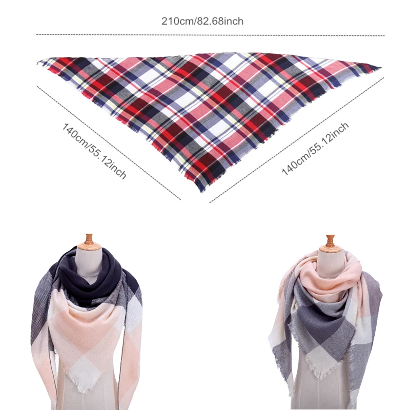 Design Brand Women Scarf Plaid Winter Warm Cashmere Scarves Triangle Knitted Neck Shawls and Wraps Female Blanket Echarpe
Design Brand Women Scarf Plaid Winter Warm Cashmere Scarves Triangle Knitted Neck Shawls and Wraps Female Blanket Echarpe