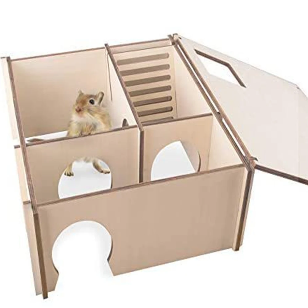 Hamster cage multi bedroom toy Hamster Hideout Cute Hamster Exercise Toy Wooden Hamster House1
Hamster cage multi bedroom toy Hamster Hideout Cute Hamster Exercise Toy Wooden Hamster House1