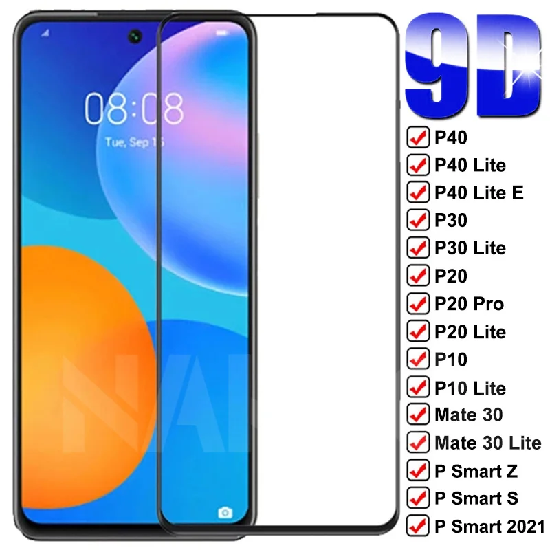 Защитное стекло 9D для Huawei P30 P40 Lite E Mate 30 P20 Pro P10 Plus P Smart Z S | Мобильные телефоны и