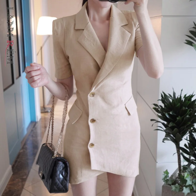 LANMREM Women Solid Color Short Sleeve Slim Short Dress New Notched Short Sleeve Loose Fit Fashion Tide Spring 2022 2F0130
LANMREM Women Solid Color Short Sleeve Slim Short Dress New Notched Short Sleeve Loose Fit Fashion Tide Spring 2022 2F0130